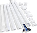 Wall Mounted Cable Raceway Kit, Paintable Cord Concealer Trunking for Home & Office