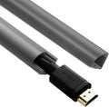 Grey Cable Concealer Raceway Kit, Paintable Cord Cover Management Channel for Baseboards & Walls
